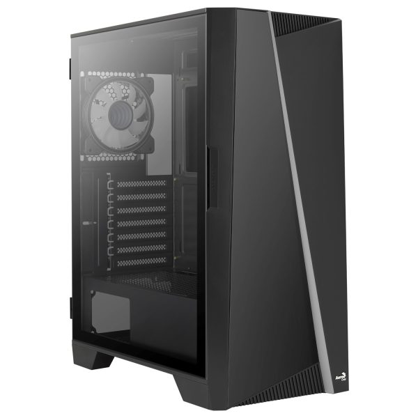 Zweites Bild vonAEROCOOL ADVANCED TECHNOLOGIES Aerocool Mirage, Midi Tower, PC, Schwarz, ATX, micro ATX, Mini-ITX, ABS, SPCC, Gehärtetes Glas, Blau, Grün, Rot