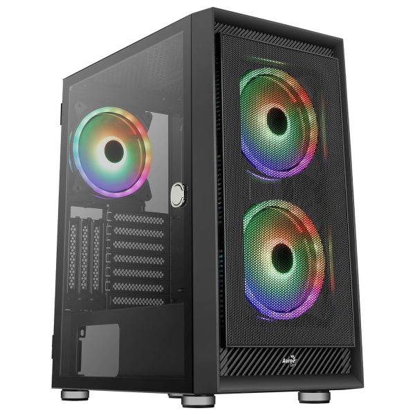 AEROCOOL ADVANCED TECHNOLOGIES Aerocool Graphite V3, Midi Tower, PC, Schwarz, ATX, micro ATX, Mini-ITX, ABS, SPCC, Stahl, Blau, Grün, Rot