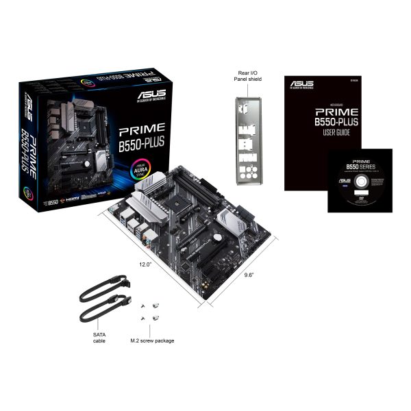 Zweites Bild vonASUS PRIME B550-PLUS, AMD, Sockel AM4, AMD Ryzen 3000 Series, Sockel AM4, DDR4-SDRAM, 128 GB