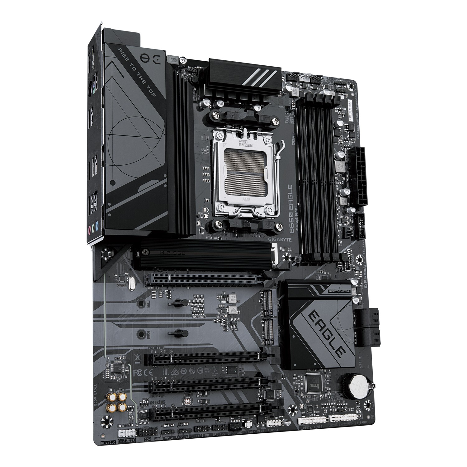 Zweites Bild vonGigabyte B650 EAGLE Mainboard - AMD Ryzen 9000er-Serie, 12+2+2 Phasen VRM, bis zu 7600 MHz DDR5 (OC), 1xPCIe 5.0 + 2xPCIe 4.0 M.2, GbE LAN, USB 3.2 Gen 2, AMD, Sockel AM5, AMD Ryzen 7000 Series, AMD Ryzen 8000 Series, AMD Ryzen 9000 Series, Sockel AM5, DD