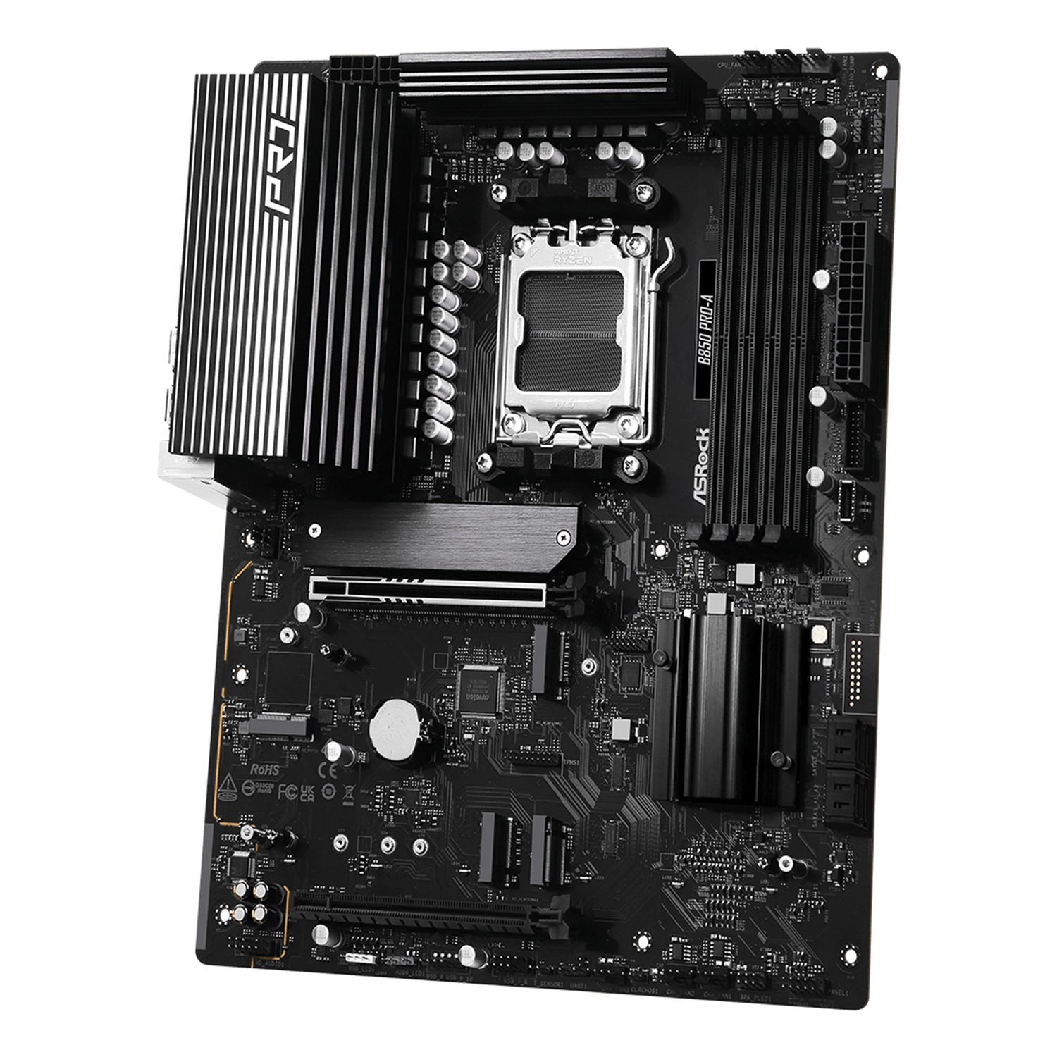 Zweites Bild vonASRock B850 Pro-A, AMD, Sockel AM5, AMD Ryzen 7000 Series, AMD Ryzen 8000 Series, AMD Ryzen 9000 Series, Sockel AM5, DDR5-SDRAM, 256 GB