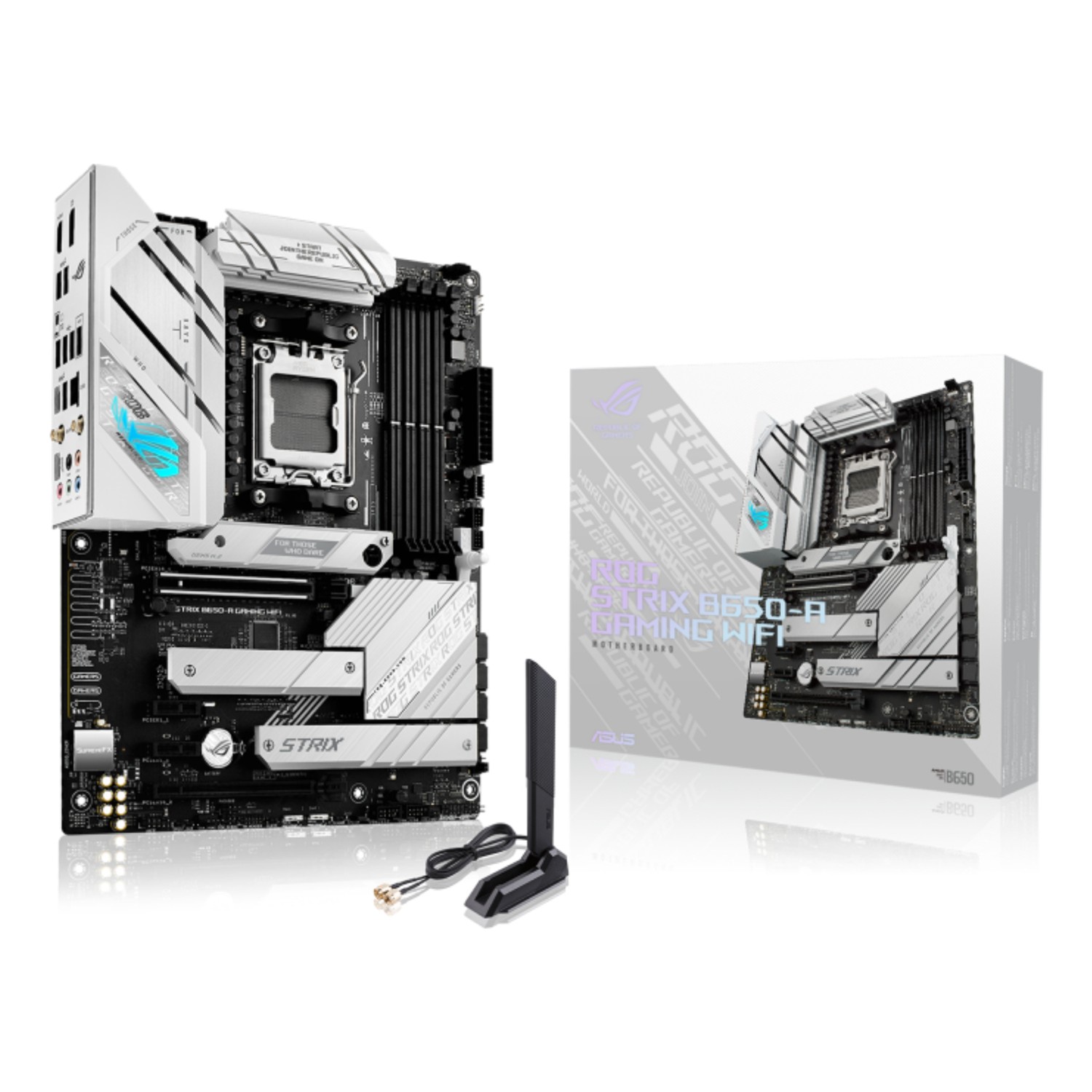 ASUS ROG STRIX B650-A GAMING WIFI, AMD, Sockel AM5, AMD Ryzen™ 7, Sockel AM5, DDR5-SDRAM, 128 GB