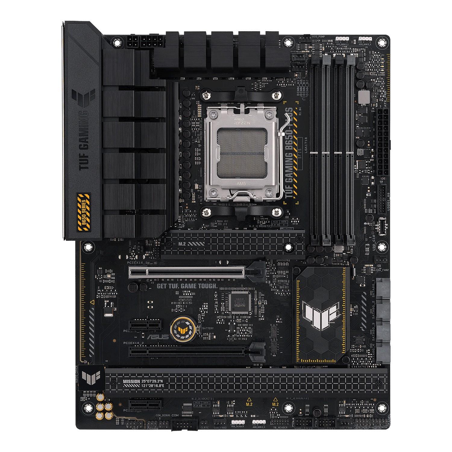 ASUS TUF GAMING B650-PLUS, AMD, Sockel AM5, AMD Ryzen 7000 Series, Sockel AM5, DDR5-SDRAM, 128 GB