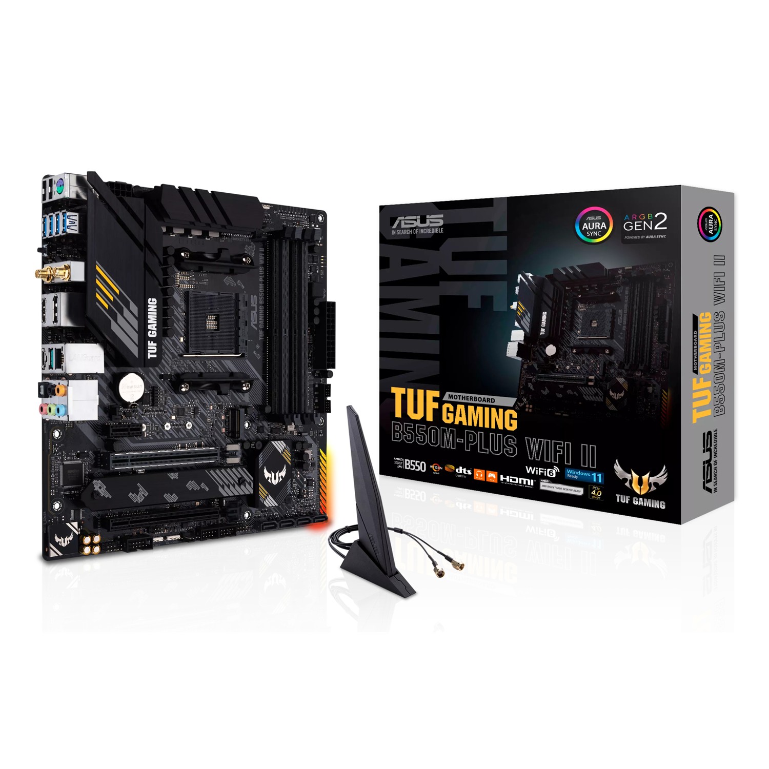 ASUS TUF GAMING B550M-PLUS WIFI II, AMD, Sockel AM4, AMD Ryzen 3000 Series, AMD Ryzen 5000 Series, Sockel AM4, DDR4-SDRAM, 128 GB