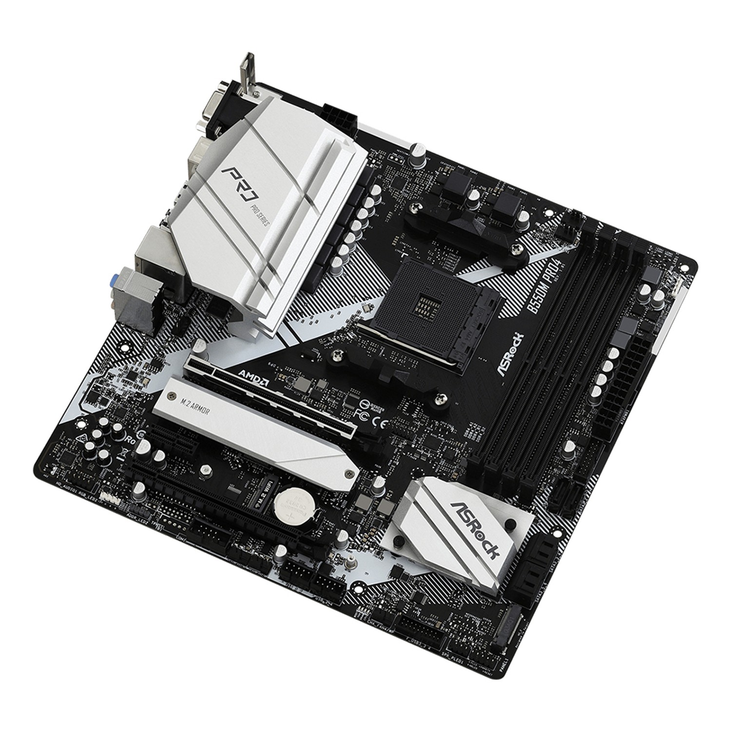 Zweites Bild vonASRock B550M Pro4, AMD, Sockel AM4, AMD Ryzen 3000 Series, Sockel AM4, DDR4-SDRAM, 128 GB