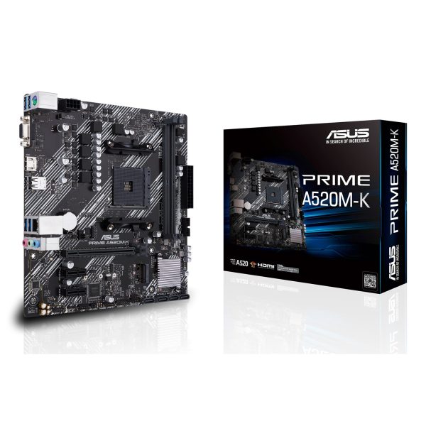 ASUS PRIME A520M-K, AMD, Sockel AM4, AMD Ryzen™ 3, AMD Ryzen™ 5, AMD Ryzen™ 7, Sockel AM4, DDR4-SDRAM, 64 GB