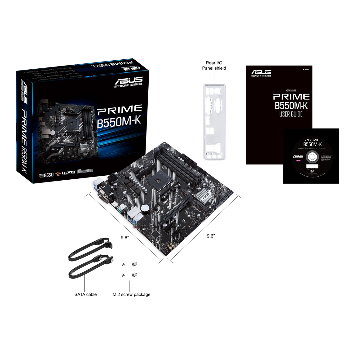 Zweites Bild vonASUS PRIME B550M-K, AMD, Sockel AM4, AMD Ryzen 3000 Series, DDR4-SDRAM, 128 GB, DIMM