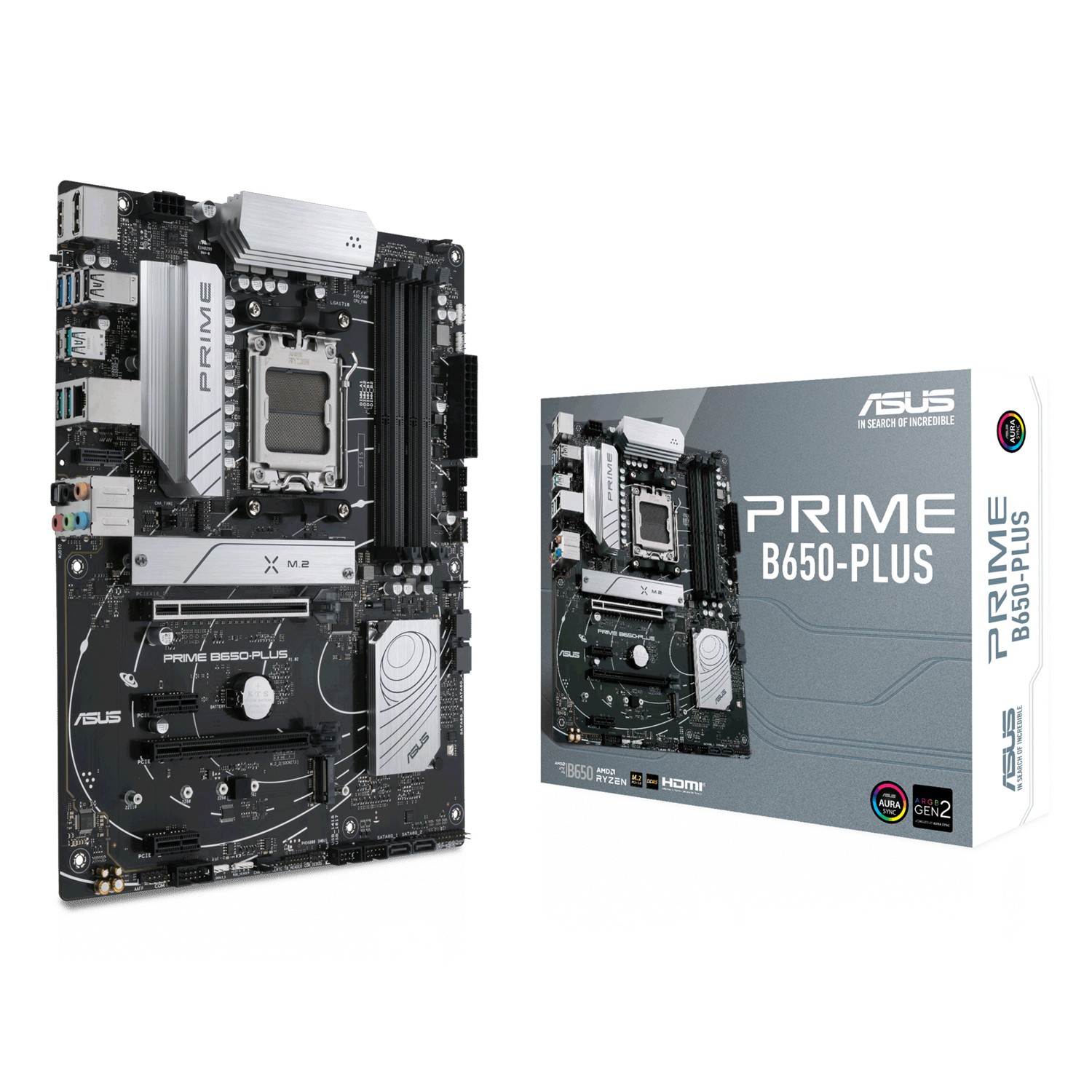 ASUS PRIME B650-PLUS, AMD, Sockel AM5, AMD Ryzen 7000 Series, Sockel AM5, DDR5-SDRAM, 128 GB