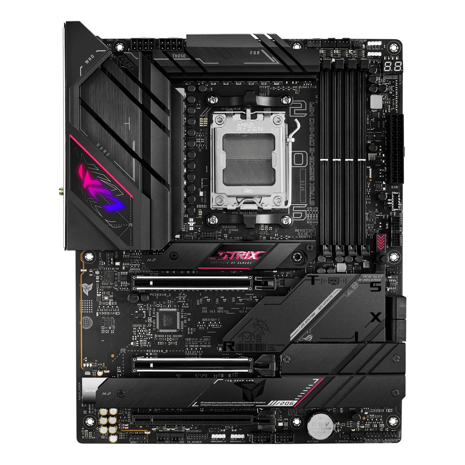 ASUS ROG STRIX B650E-E GAMING WIFI, AMD, Sockel AM5, AMD Ryzen 7000 Series, Sockel AM5, DDR5-SDRAM, 128 GB