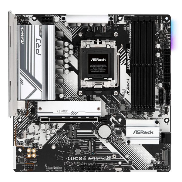 ASRock A620M Pro RS, AMD, Sockel AM5, AMD Ryzen 7000 Series, DDR5-SDRAM, 192 GB, Zweikanalig