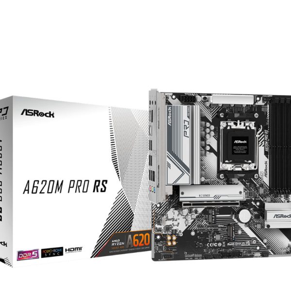 Zweites Bild vonASRock A620M Pro RS, AMD, Sockel AM5, AMD Ryzen 7000 Series, DDR5-SDRAM, 192 GB, Zweikanalig