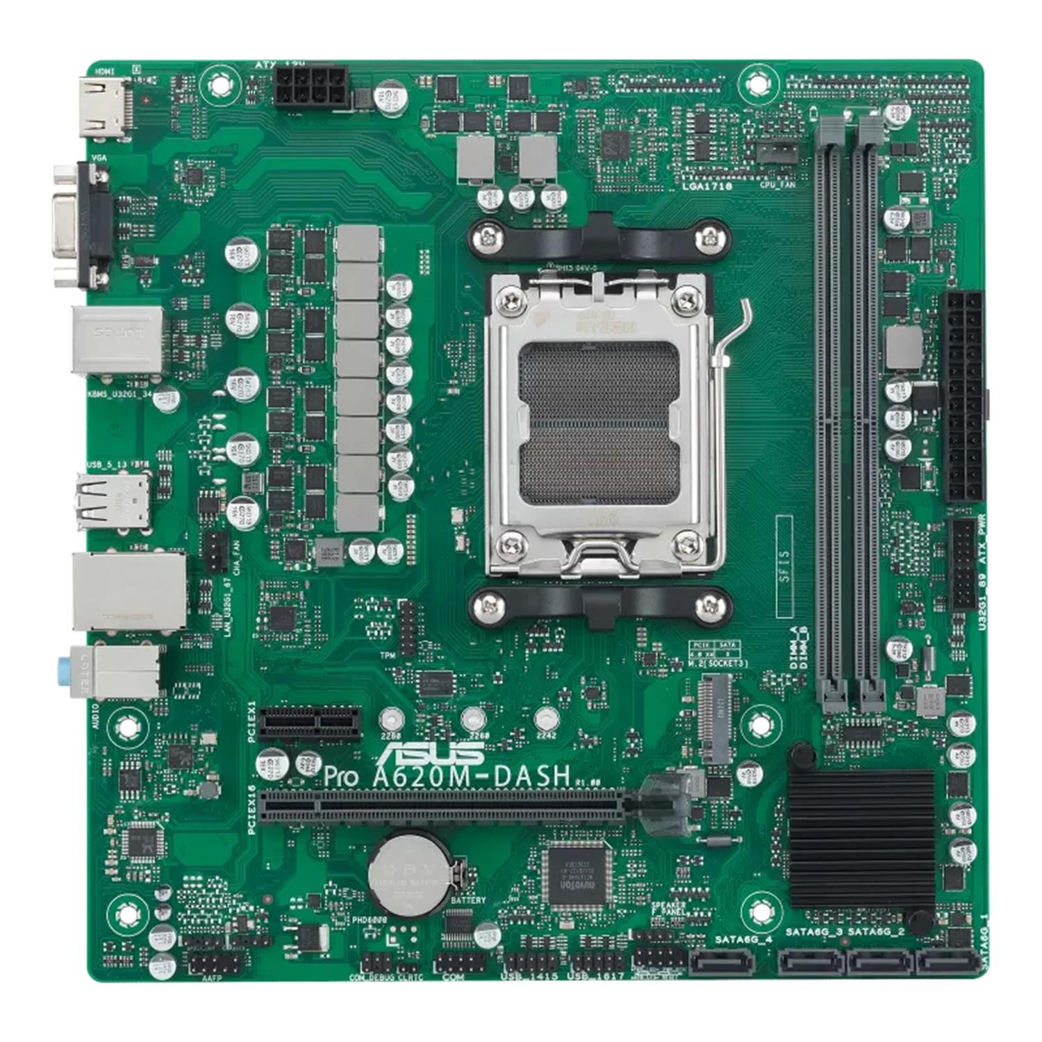 ASUS PRO A620M-DASH-CSM, AMD, Sockel AM5, Sockel AM5, DDR5-SDRAM, 96 GB, DIMM