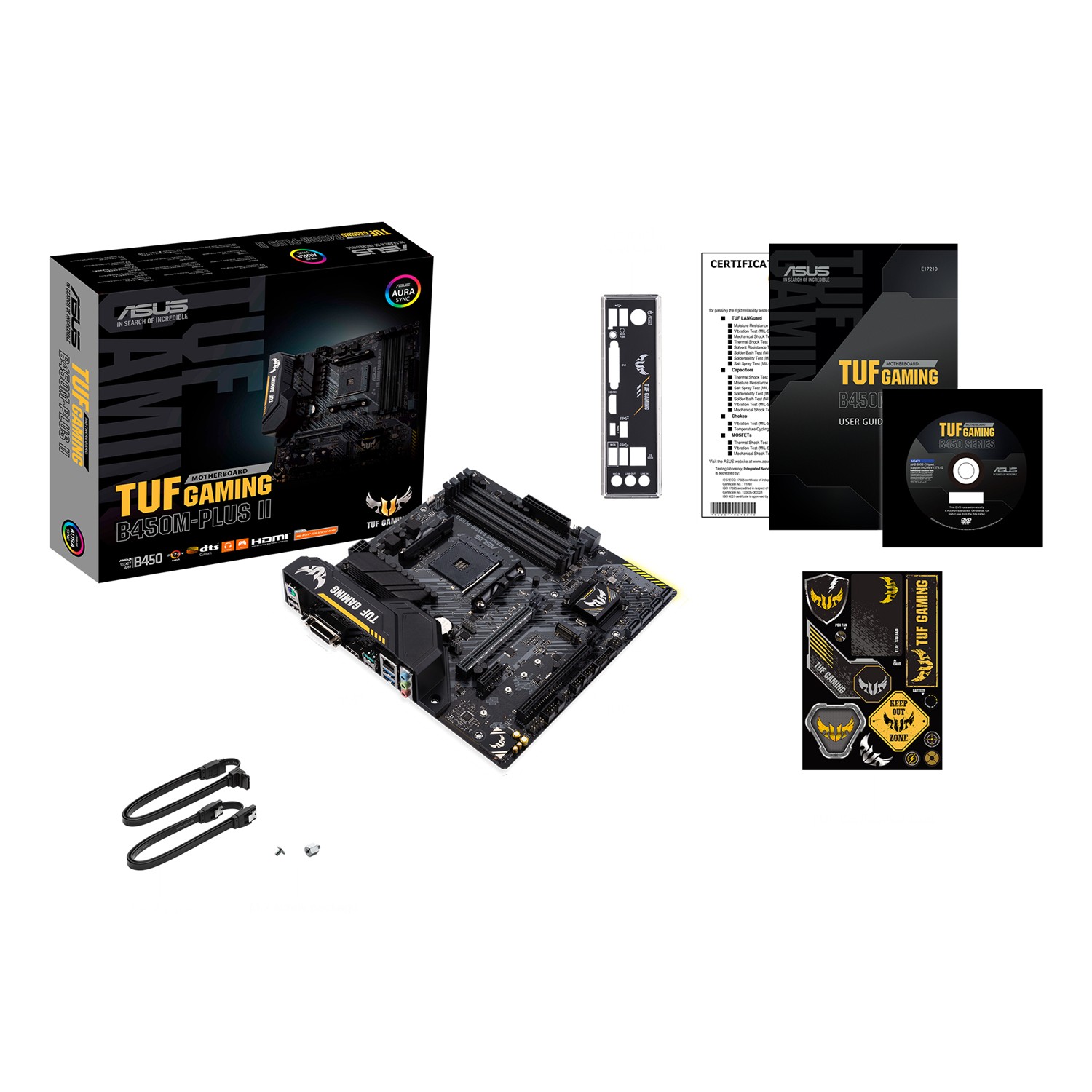 Zweites Bild vonASUS TUF Gaming B450M-Plus II, AMD, Sockel AM4, AMD Ryzen 2000 Series, AMD Ryzen 3000 Series, AMD Ryzen Threadripper 1000 Series, AMD Ryzen..., DDR4-SDRAM, 128 GB, DIMM