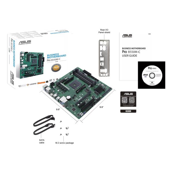 Zweites Bild vonASUS PRO B550M-C/CSM, AMD, Sockel AM4, AMD Athlon, AMD Ryzen 3000 Series, DDR4-SDRAM, 128 GB, DIMM