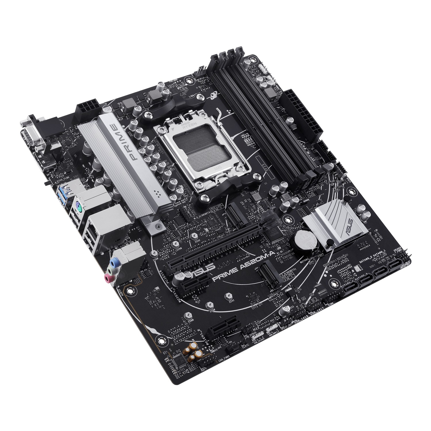 Zweites Bild vonASUS PRIME A620M-A-CSM, AMD, Sockel AM5, AMD Ryzen 7000 Series, Sockel AM5, DDR5-SDRAM, 128 GB