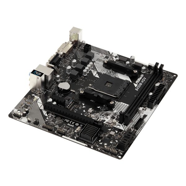 Zweites Bild vonASRock B450M-HDV R4.0, AMD, Sockel AM4, AMD Athlon, AMD Ryzen 2000 Series, AMD Ryzen 3000 Series, DDR4-SDRAM, 32 GB, DIMM
