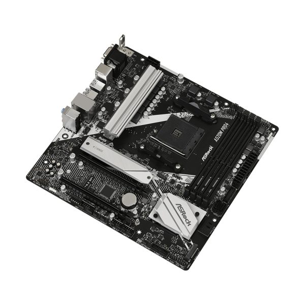 Zweites Bild vonASRock A520M Pro4, AMD, Sockel AM4, AMD Ryzen 3000 Series, DDR4-SDRAM, 64 GB, DIMM