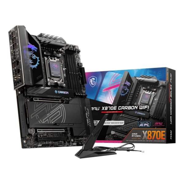MSI MPG X870E CARBON WIFI, AMD, Sockel AM5, AMD Ryzen™ 7, Sockel AM5, DDR5-SDRAM, 256 GB