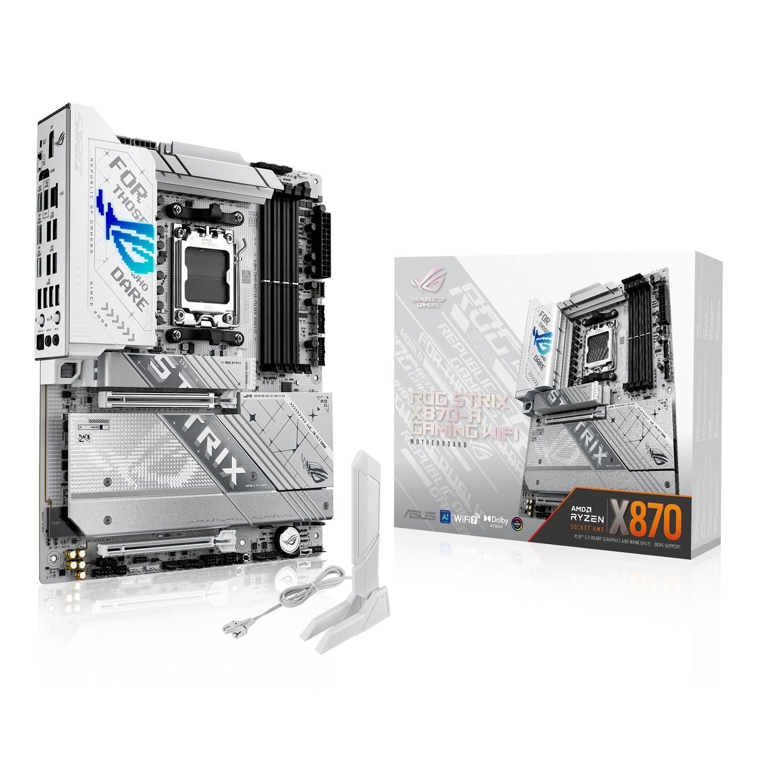 ASUS ROG STRIX X870-A GAMING WIFI, AMD, Sockel AM5, Sockel AM5, DDR5-SDRAM, 192 GB, DIMM