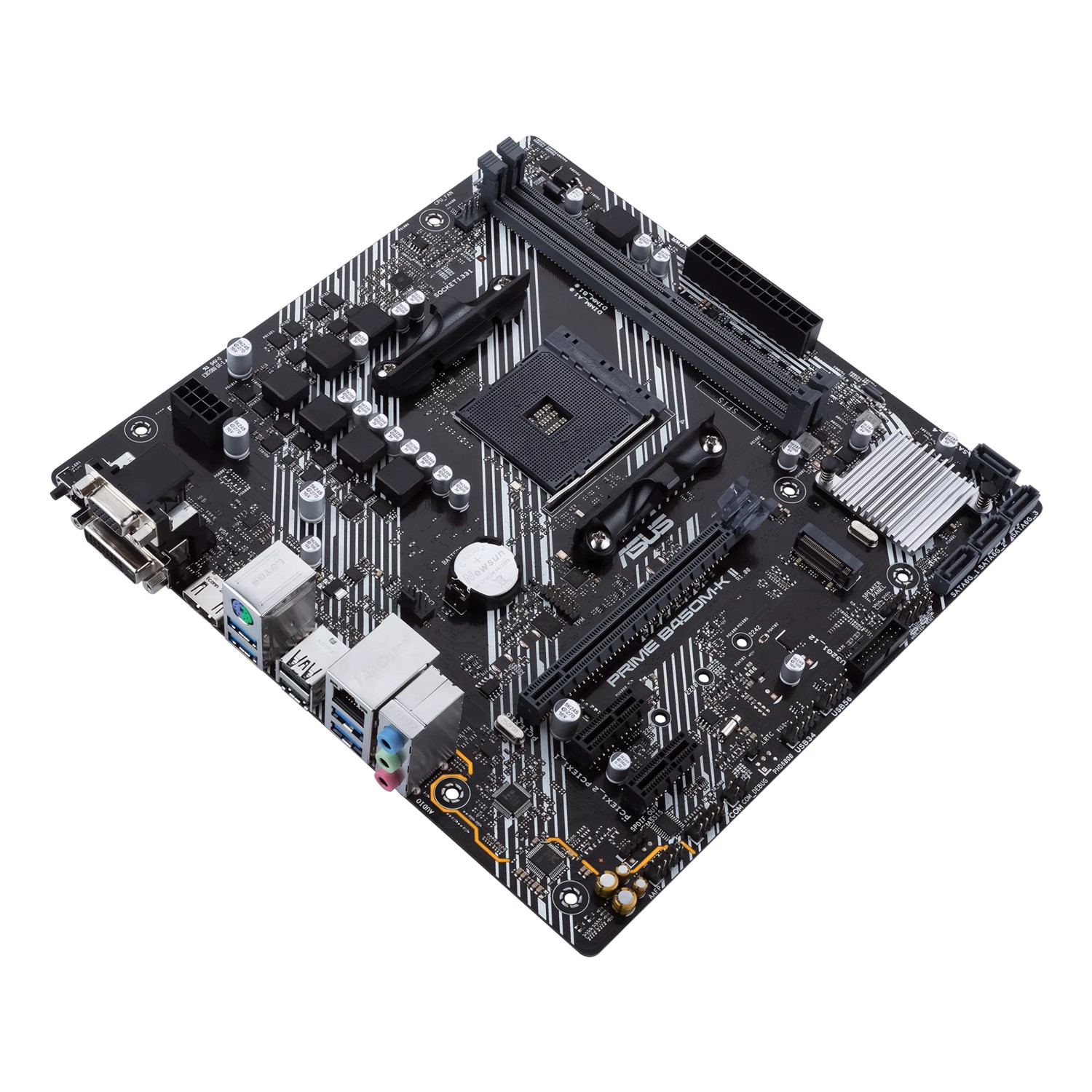 Zweites Bild vonASUS Prime B450M-K II, AMD, Sockel AM4, AMD Ryzen 2000 Series, AMD Ryzen Threadripper 1000 Series, AMD Ryzen Threadripper 2000 Series, DDR4-SDRAM, 64 GB, DIMM