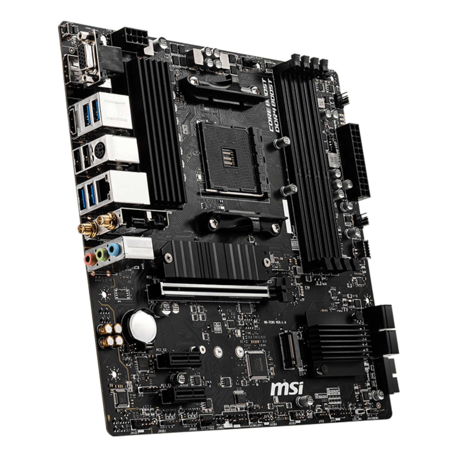 Zweites Bild vonMSI B550M PRO-VDH WIFI, AMD, Sockel AM4, AMD Ryzen 3000 Series, Sockel AM4, DDR4-SDRAM, 128 GB
