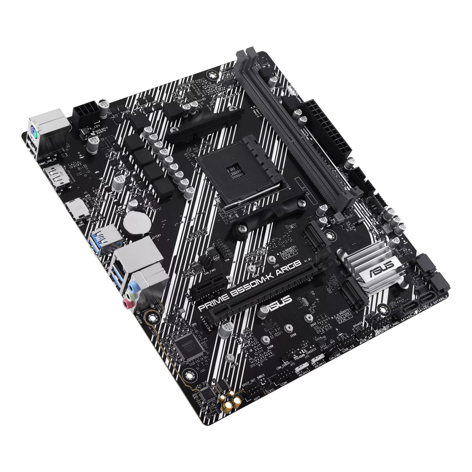 Zweites Bild vonASUS PRIME B550M-K ARGB, AMD, Sockel AM4, DDR4-SDRAM, 64 GB, DIMM, Zweikanalig