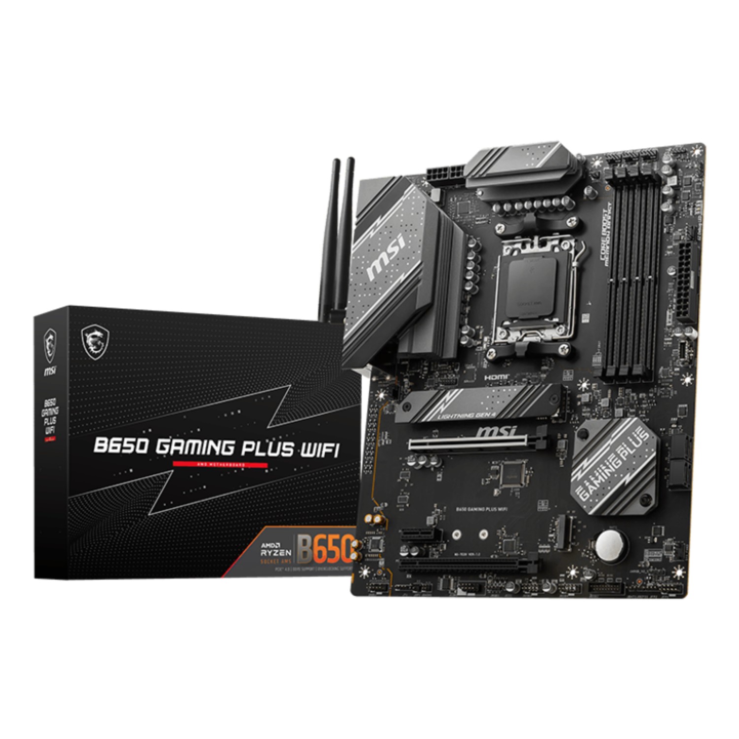 MSI B650 GAMING PLUS WIFI, AMD, Sockel AM5, AMD Ryzen 7000 Series, Sockel AM5, DDR5-SDRAM, 192 GB