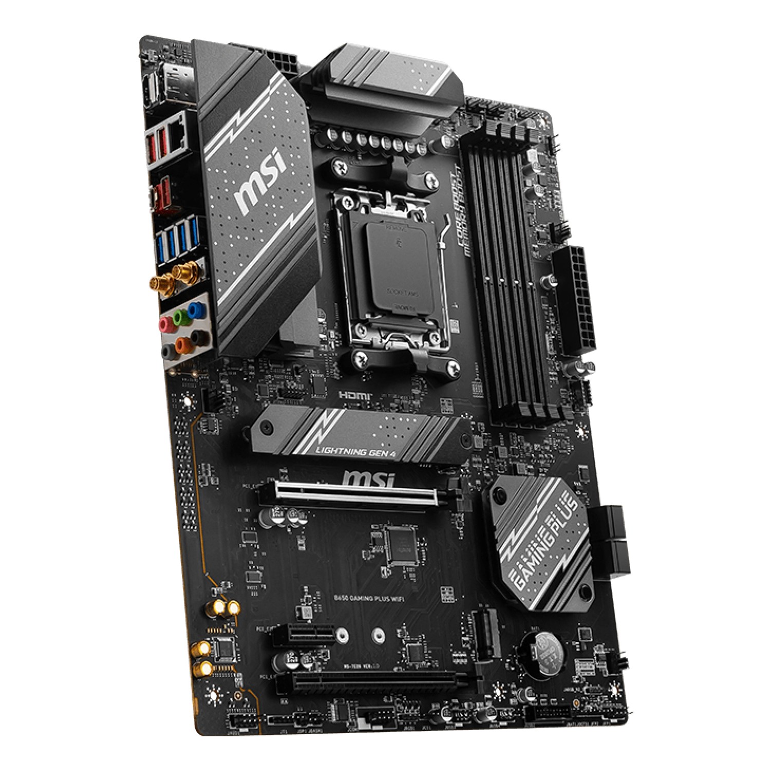 Zweites Bild vonMSI B650 GAMING PLUS WIFI, AMD, Sockel AM5, AMD Ryzen 7000 Series, Sockel AM5, DDR5-SDRAM, 192 GB