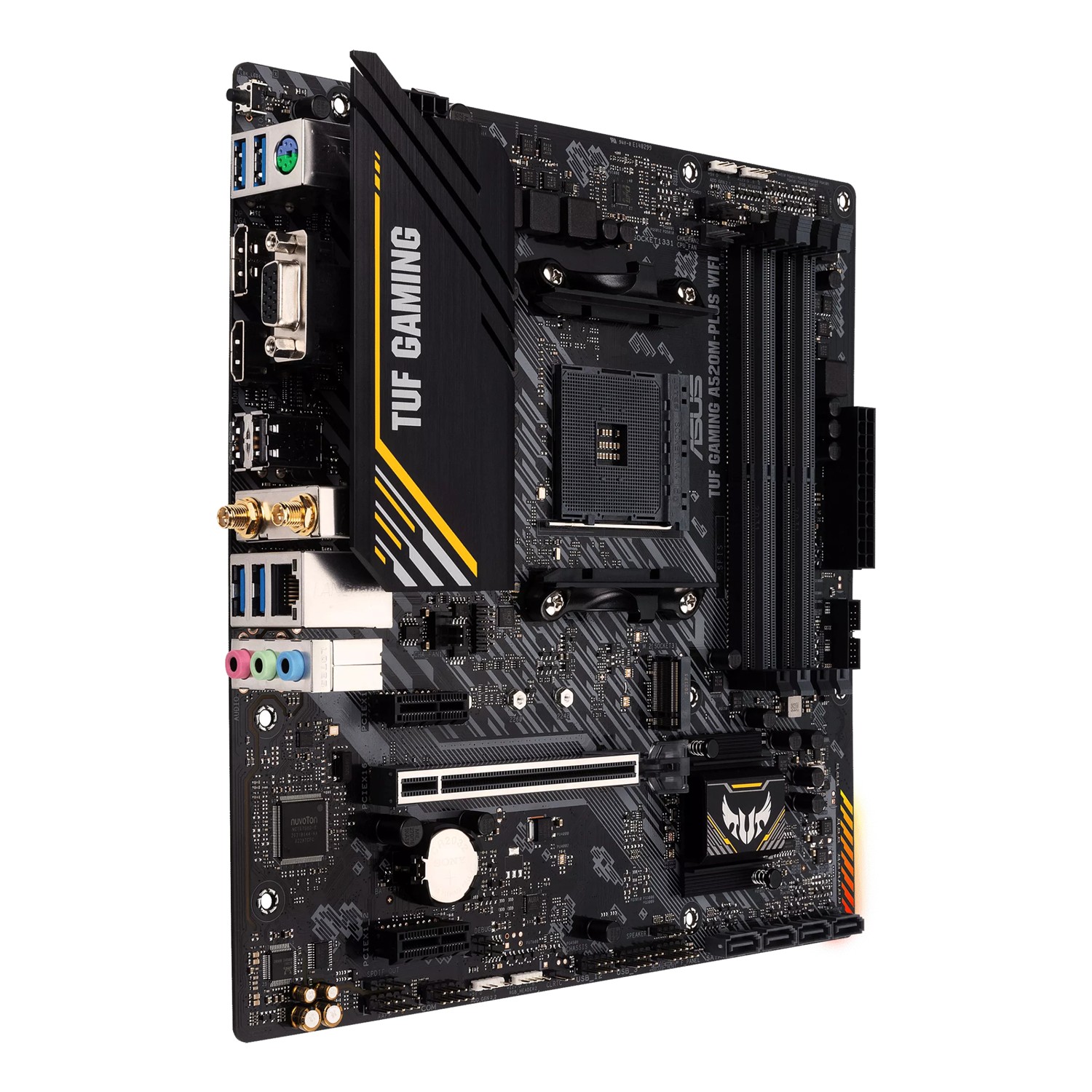Zweites Bild vonASUS TUF GAMING A520M-PLUS WIFI, AMD, Sockel AM4, AMD Ryzen 3000 Series, AMD Ryzen 5000 Series, Sockel AM4, DDR4-SDRAM, 128 GB