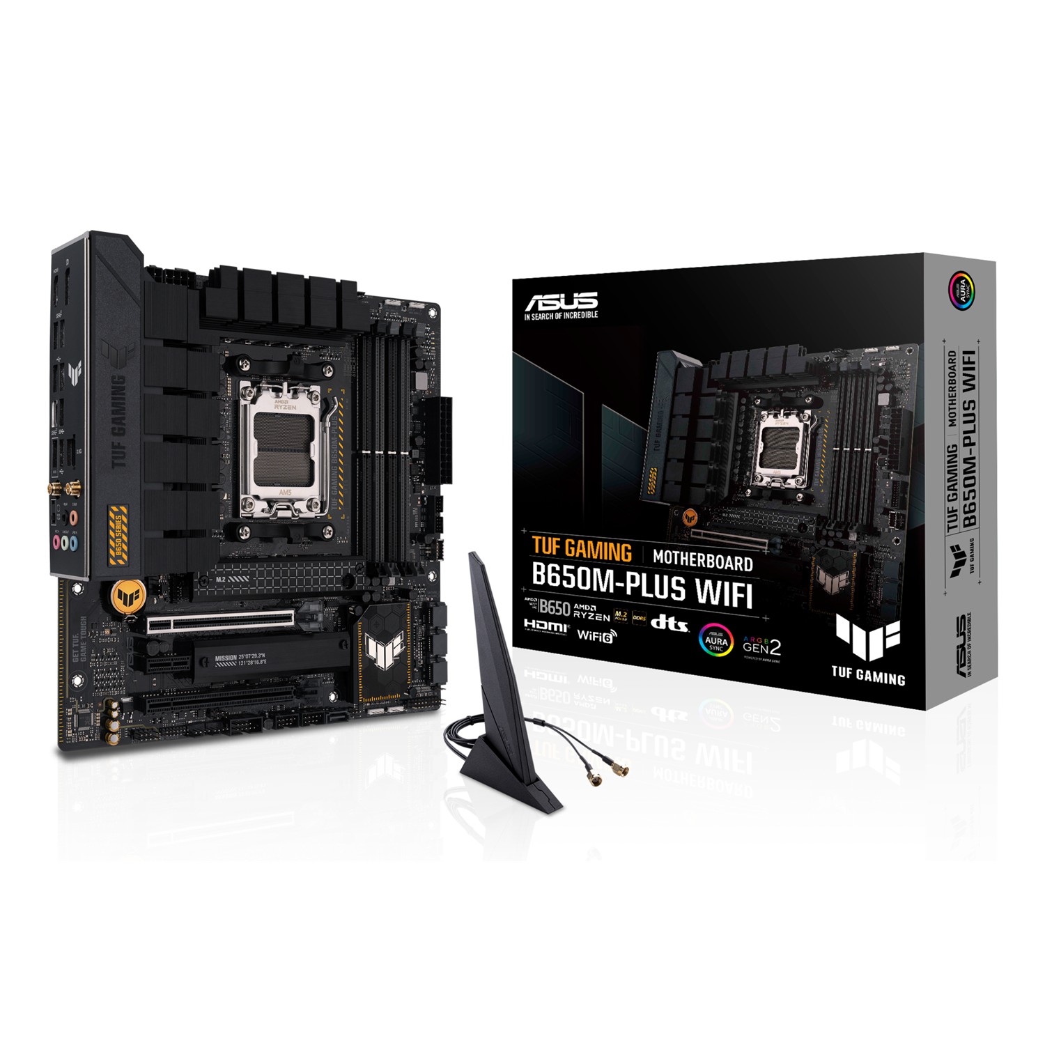 ASUS TUF GAMING B650M-PLUS WIFI, AMD, Sockel AM5, DDR5-SDRAM, 128 GB, DIMM, Zweikanalig