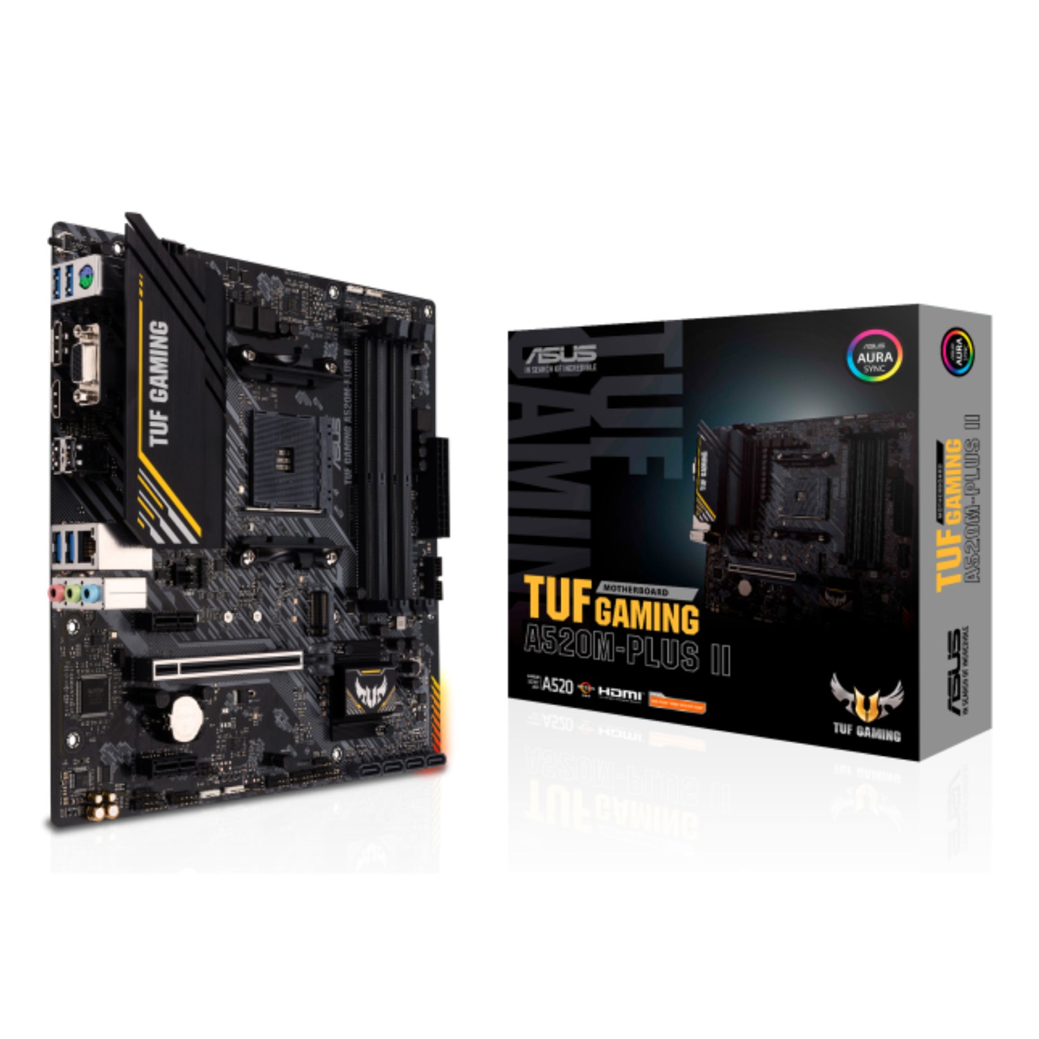 ASUS TUF GAMING A520M-PLUS II, AMD, Sockel AM4, AMD Ryzen 3000 Series, AMD Ryzen 5000 Series, Sockel AM4, DDR4-SDRAM, 128 GB