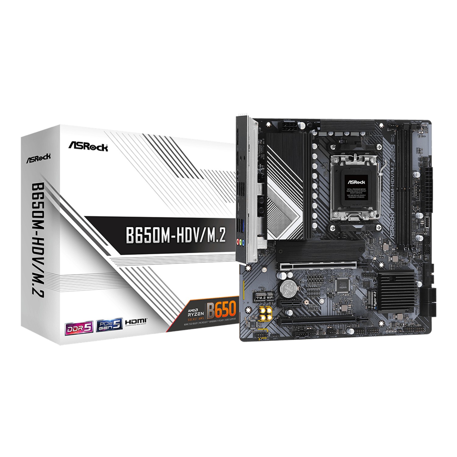 ASRock B650M-HDV/M.2, AMD, Sockel AM5, AMD Ryzen™ 7, DDR5-SDRAM, 64 GB, DIMM