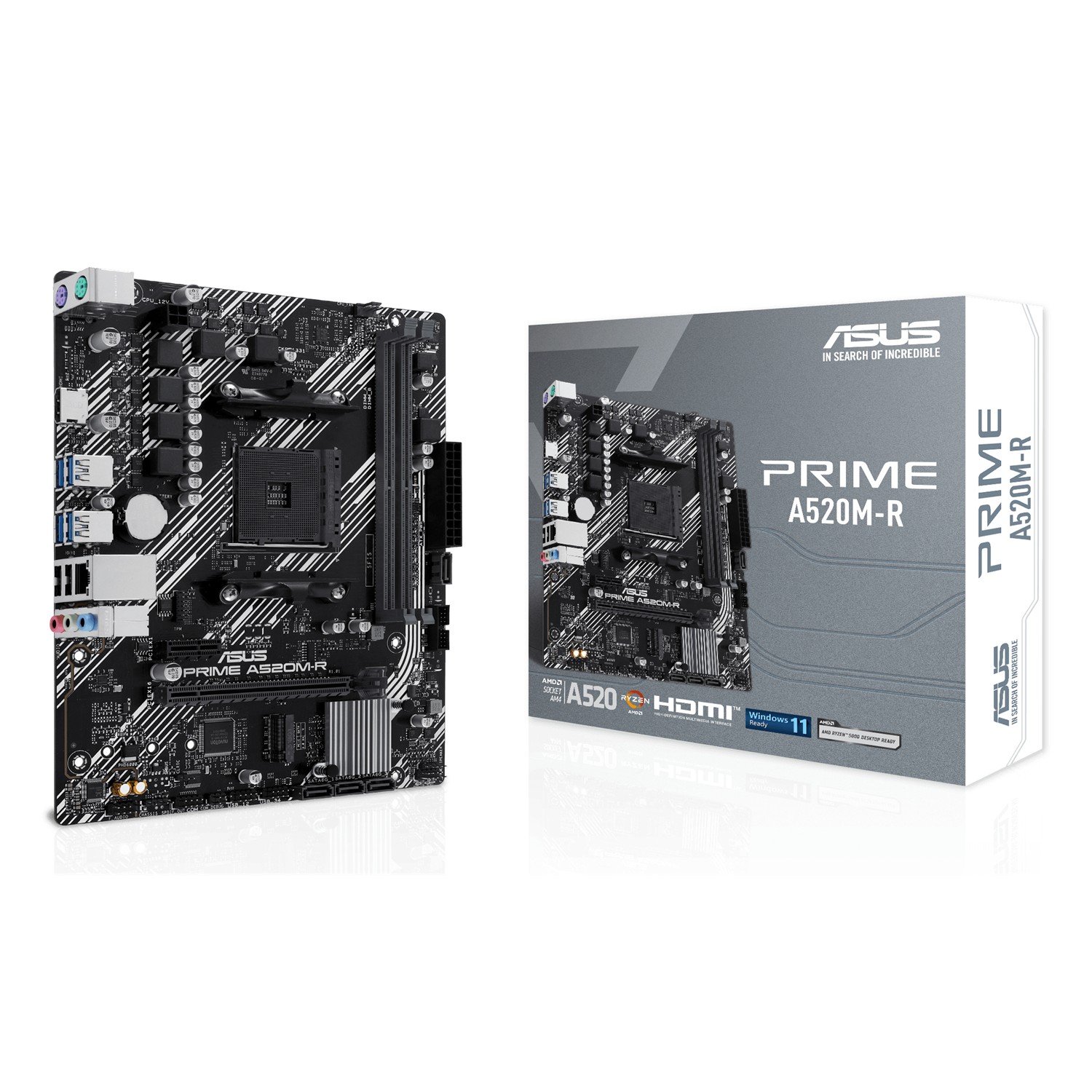 ASUS PRIME A520M-R, AMD, Sockel AM4, AMD Ryzen 3000 Series, AMD Ryzen 5000 Series, Sockel AM4, DDR5-SDRAM, 64 GB