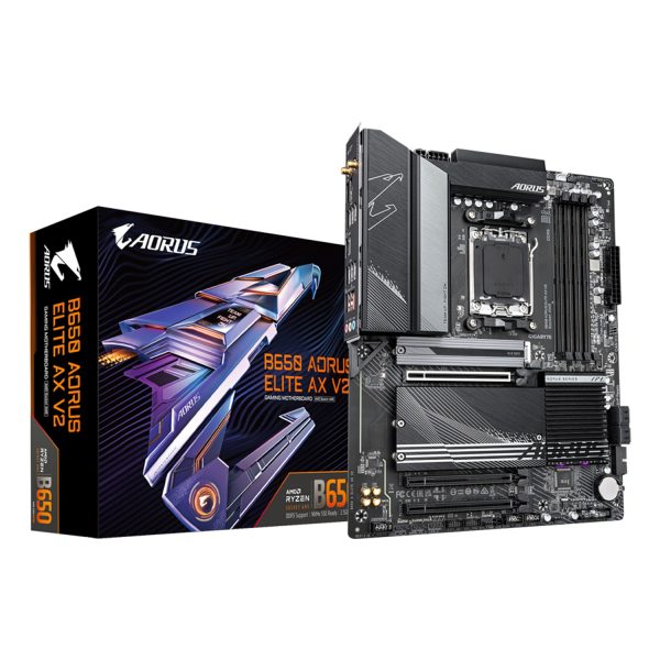 Gigabyte B650 AORUS ELITE AX V2 Mainboard - AMD Ryzen 9000er-Serie, 12+2+2 Phasen VRM, bis zu 8000 MHz DDR5 (OC), 1xPCIe 5.0 + 2xPCIe 4.0 M.2, 2,5 GbE LAN, WIFI 6E, USB 3.2 Gen 2, AMD, Sockel AM5, AMD Ryzen 7000 Series, AMD Ryzen 8000 Series, AMD Ryzen 90