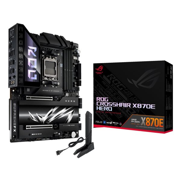 ASUS ROG CROSSHAIR X870E HERO, AMD, Sockel AM5, Sockel AM5, DDR5-SDRAM, 192 GB, DIMM