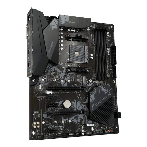 Zweites Bild vonGigabyte B550 Gaming X V2 Mainboard – AMD Ryzen 5000 CPUs, 10+3 Phasen VRM, bis zu 4733 MHz DDR4, 1xPCIe 4.0 + 1xPCIe 3.0 M.2, 1GbE LAN, USB 3.2 Gen 2, AMD, Sockel AM4, AMD Ryzen 3000 Series, AMD Ryzen 4000 Series, AMD Ryzen 5000 Series, Sockel AM4, DDR4-