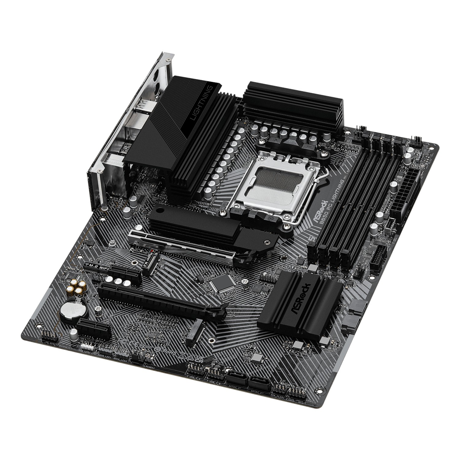 Zweites Bild vonASRock B650 PG Lightning, AMD, Sockel AM5, DDR5-SDRAM, 128 GB, DIMM, Zweikanalig