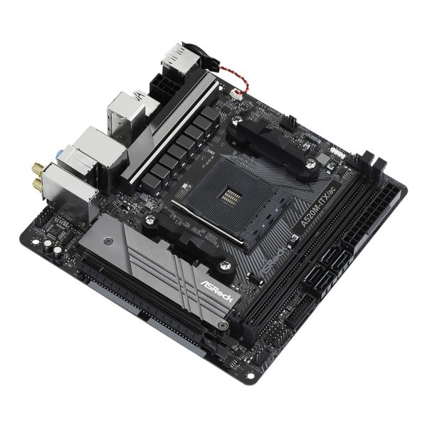 Zweites Bild vonASRock A520M-ITX/ac, AMD, Sockel AM4, AMD Ryzen 2000 Series, AMD Ryzen 3000 Series, DDR4-SDRAM, 64 GB, DIMM