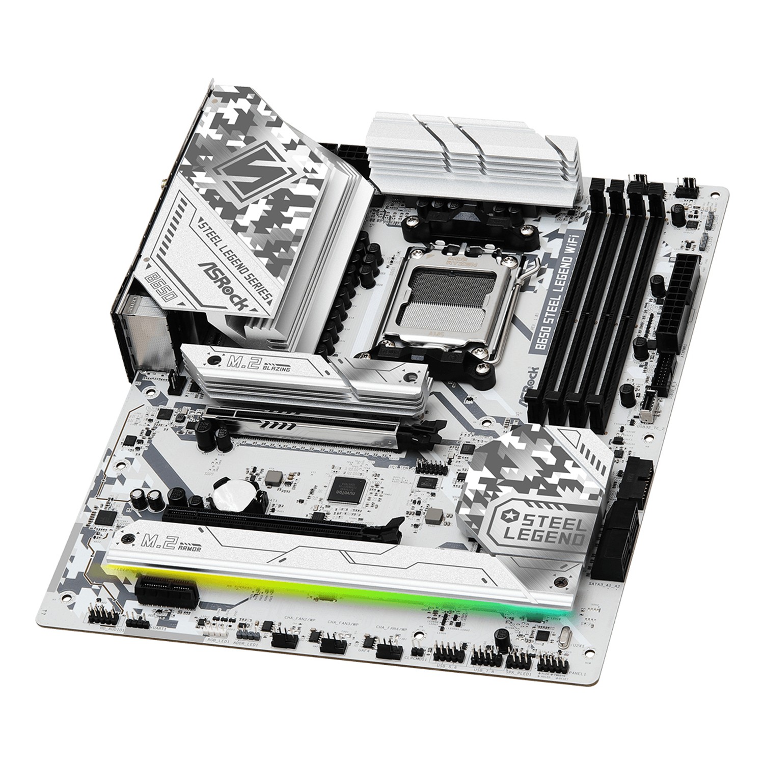 Zweites Bild vonASRock B650 Steel Legend WiFi, AMD, Sockel AM5, AMD Ryzen 7000 Series, DDR5-SDRAM, 192 GB, DIMM