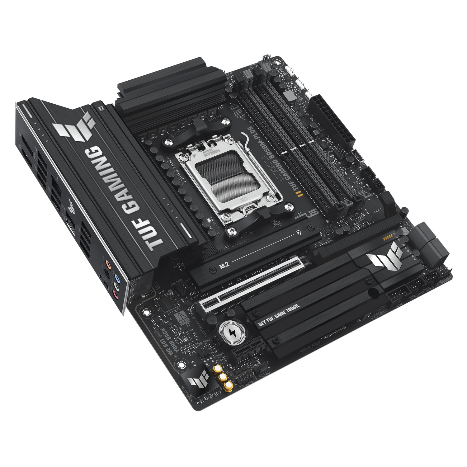 Zweites Bild vonASUS TUF GAMING B850M-PLUS, AMD, Sockel AM5, AMD Ryzen 7000 Series, AMD Ryzen 8000 Series, AMD Ryzen 9000 Series, Sockel AM5, DDR5-SDRAM, 192 GB
