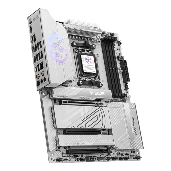 Zweites Bild vonMSI MPG X870E EDGE TI WIFI, AMD, Sockel AM5, AMD Ryzen 7000 Series, AMD Ryzen 8000 Series, AMD Ryzen 9000 Series, Sockel AM5, 256 GB, DDR5-SDRAM