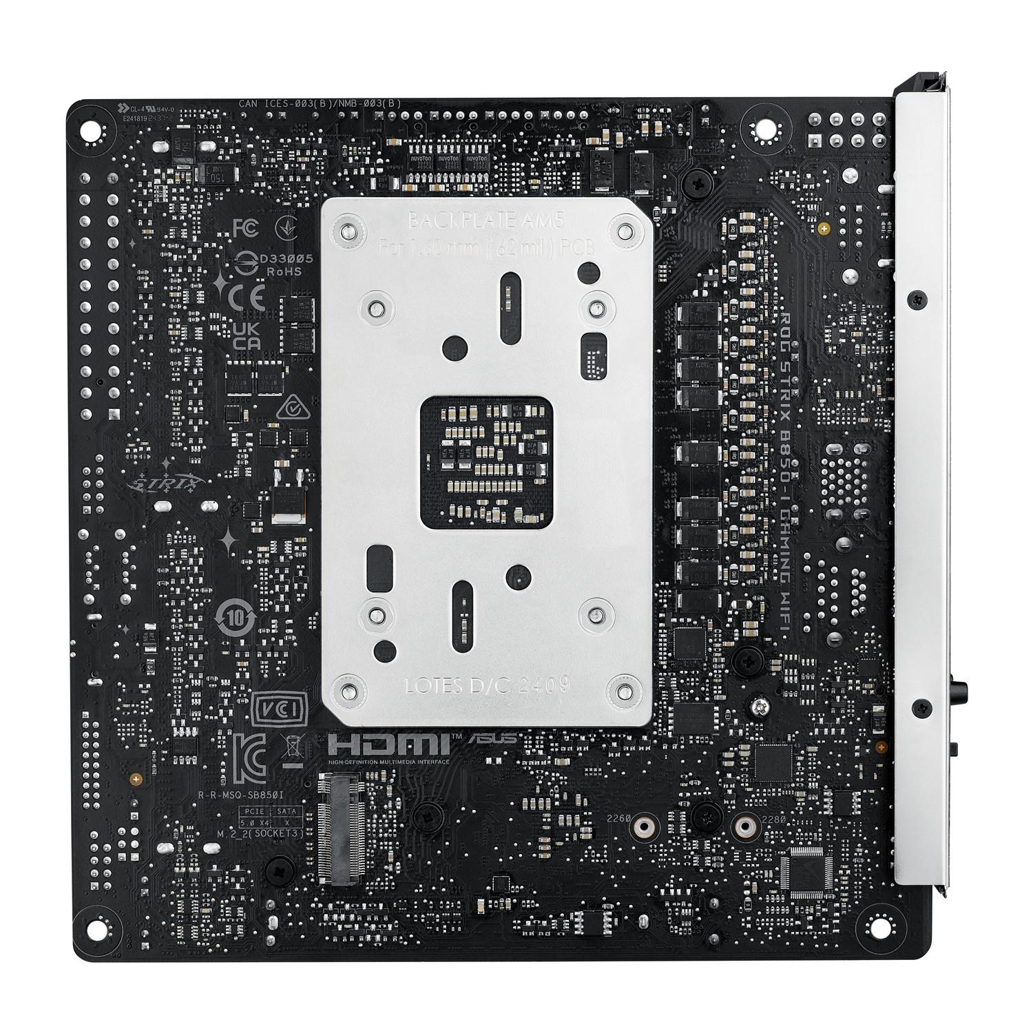 Zweites Bild vonASUS ROG STRIX B850-I GAMING WIFI, AMD, Sockel AM5, AMD Ryzen 7000 Series, AMD Ryzen 8000 Series, AMD Ryzen 9000 Series, Sockel AM5, DDR5-SDRAM, 96 GB