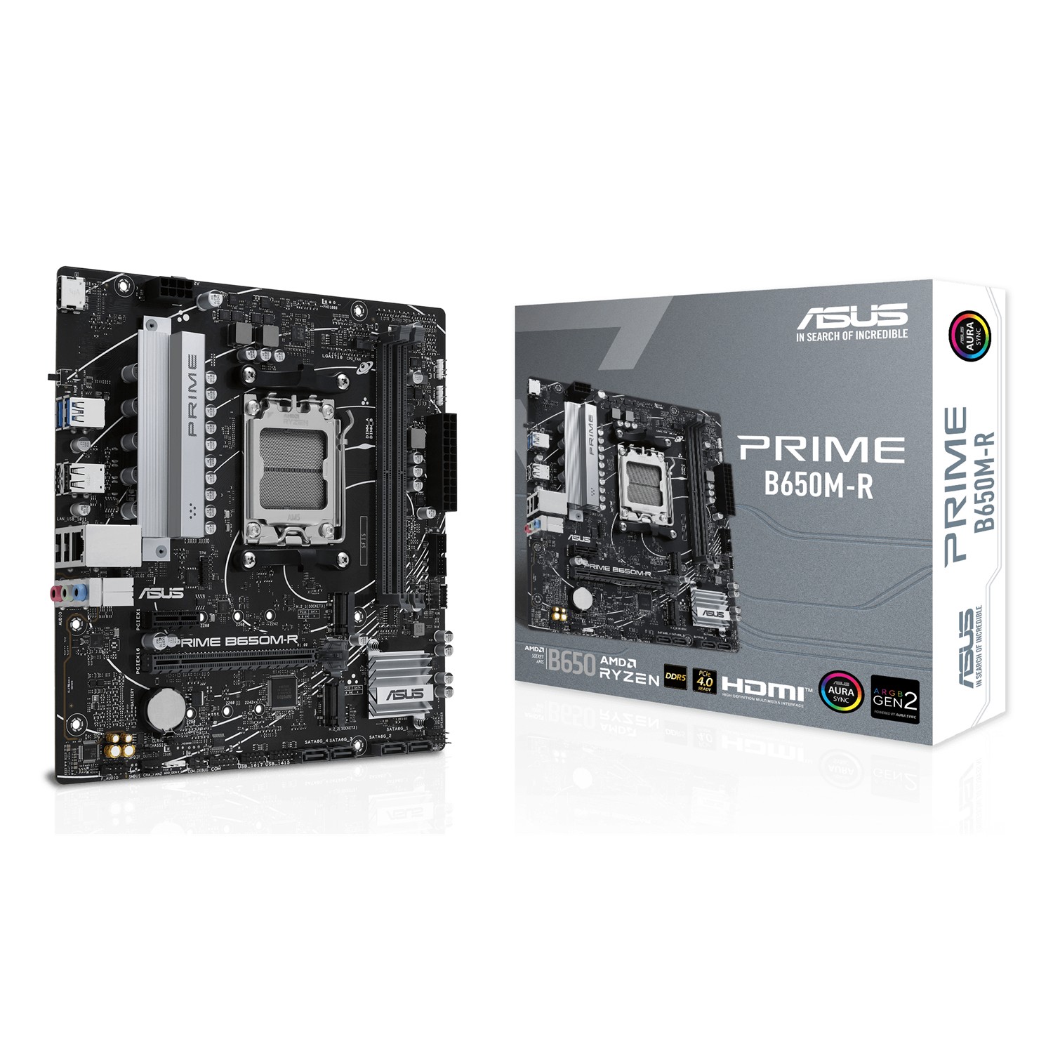 ASUS PRIME B650M-R, AMD, Sockel AM5, AMD Ryzen 8000 Series, AMD Ryzen 7000 Series, Sockel AM5, DDR5-SDRAM, 96 GB