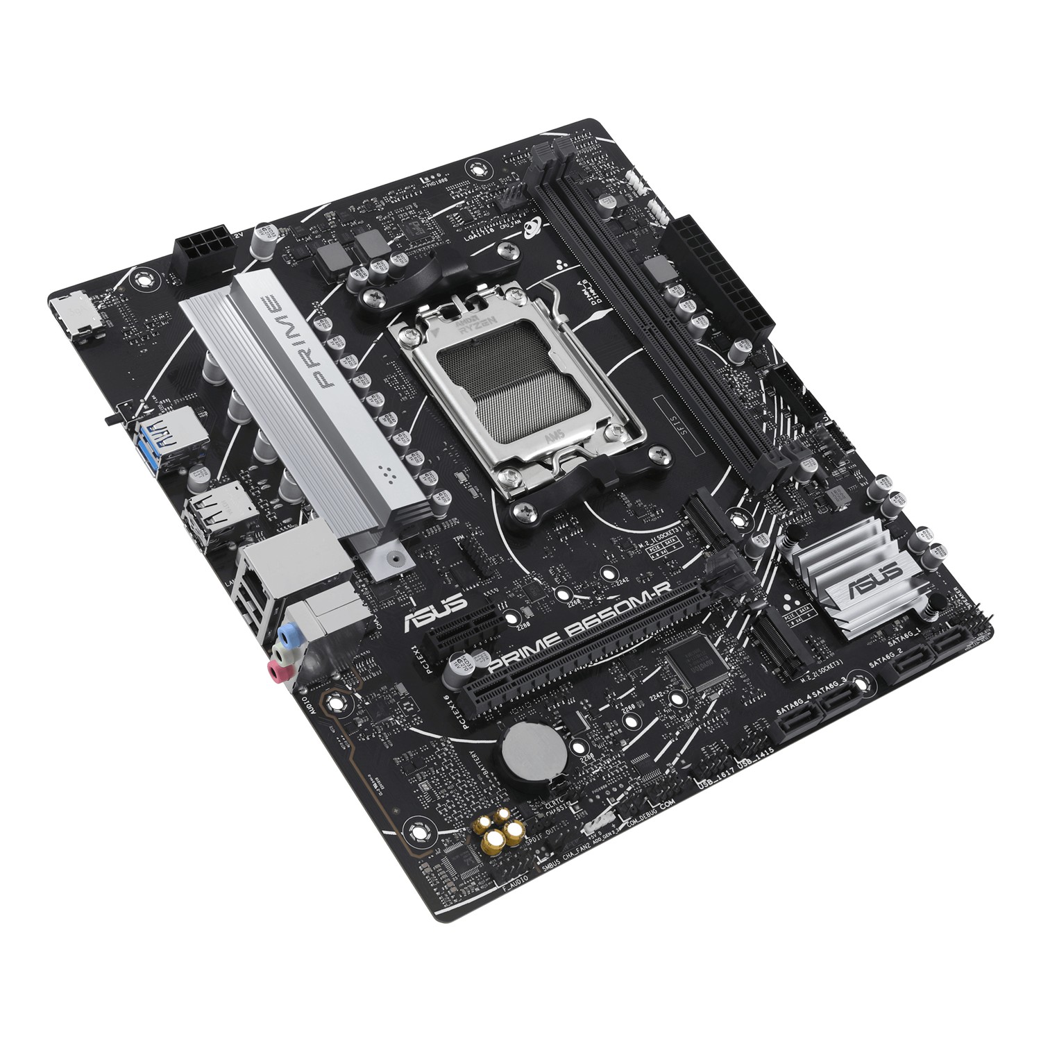 Zweites Bild vonASUS PRIME B650M-R, AMD, Sockel AM5, AMD Ryzen 8000 Series, AMD Ryzen 7000 Series, Sockel AM5, DDR5-SDRAM, 96 GB