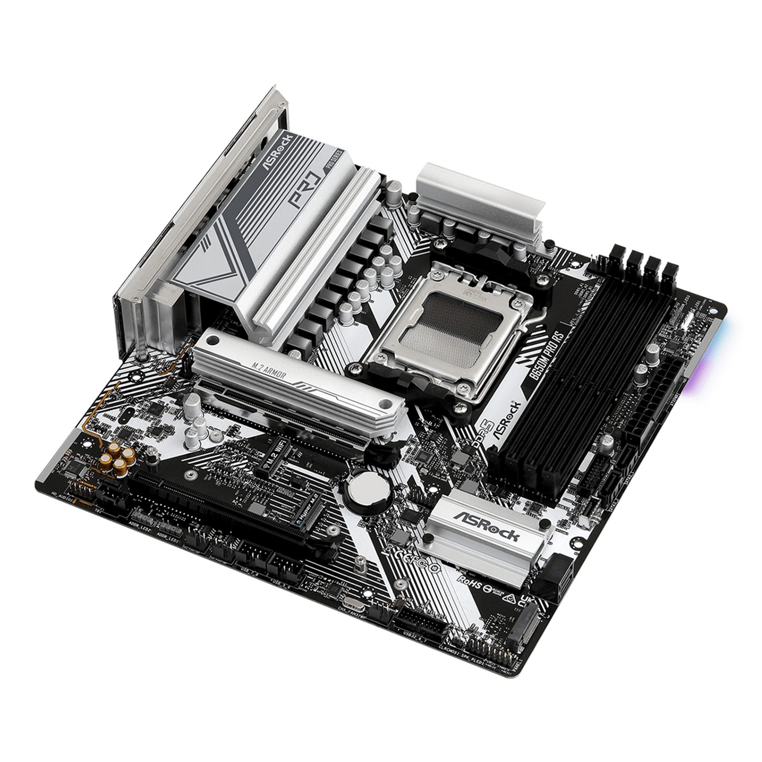 Zweites Bild vonASRock B650M Pro RS, AMD, Sockel AM5, AMD Ryzen™ 5, AMD Ryzen™ 7, DDR5-SDRAM, 128 GB, DIMM