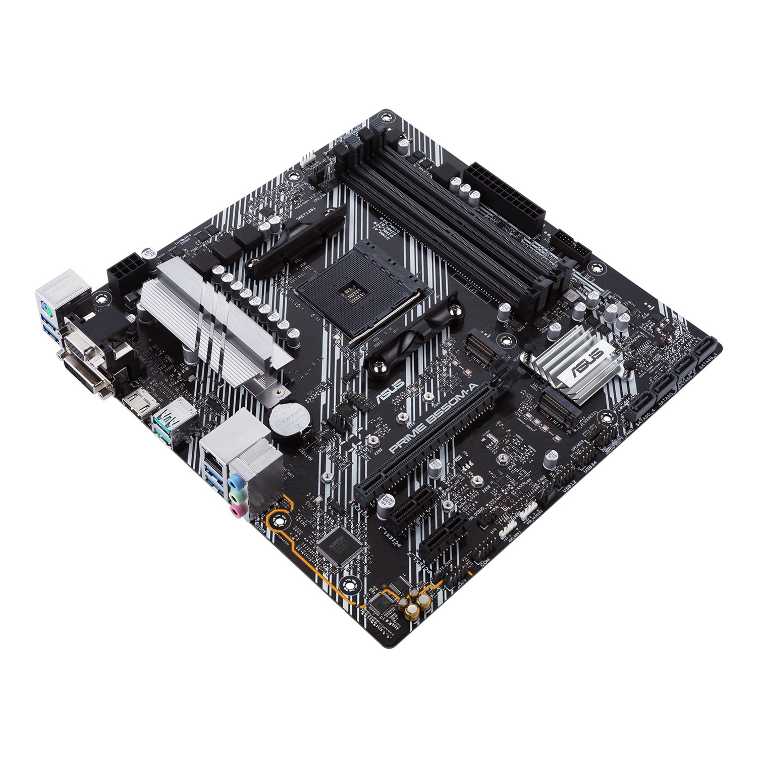 Zweites Bild vonASUS Prime B550M-A/CSM, AMD, Sockel AM4, AMD Ryzen 3000 Series, DDR4-SDRAM, 128 GB, DIMM