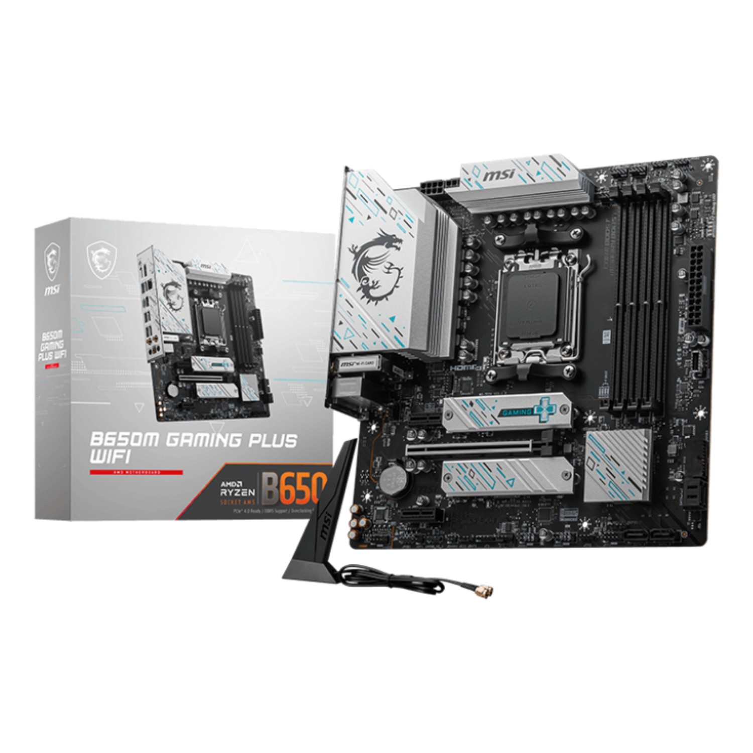 MSI B650M GAMING PLUS WIFI, AMD, Sockel AM5, Sockel AM5, 192 GB, DDR5-SDRAM, 192 GB