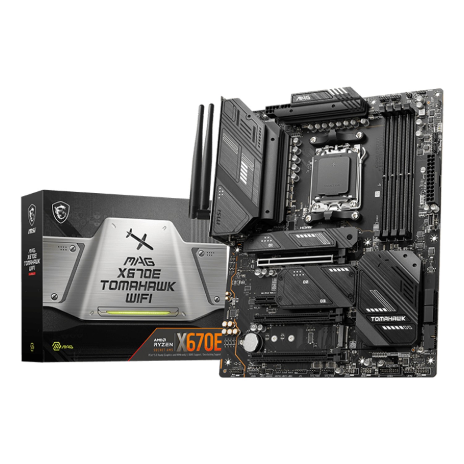 MSI MAG X670E TOMAHAWK WIFI, AMD, Sockel AM5, AMD Ryzen™ 7, Sockel AM5, DDR5-SDRAM, 128 GB