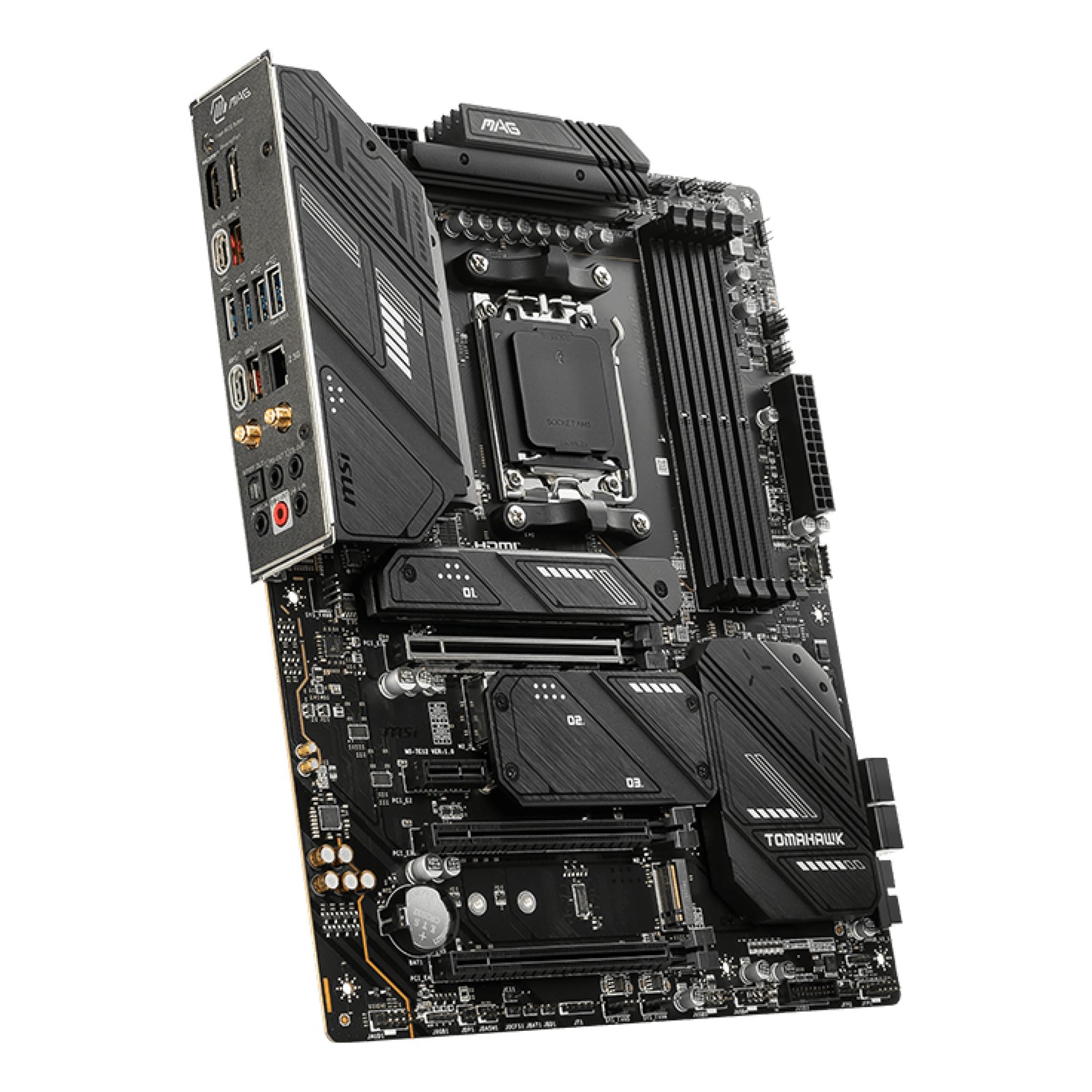 Zweites Bild vonMSI MAG X670E TOMAHAWK WIFI, AMD, Sockel AM5, AMD Ryzen™ 7, Sockel AM5, DDR5-SDRAM, 128 GB