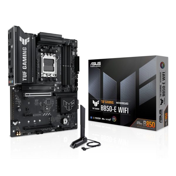 ASUS TUF GAMING B850-E WIFI, AMD, Sockel AM5, AMD Ryzen 7000 Series, AMD Ryzen 8000 Series, AMD Ryzen 9000 Series, DDR5-SDRAM, 256 GB, DIMM
